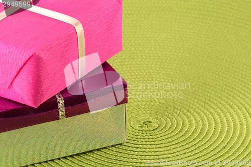 Image of A red gift box set with a white ribbon