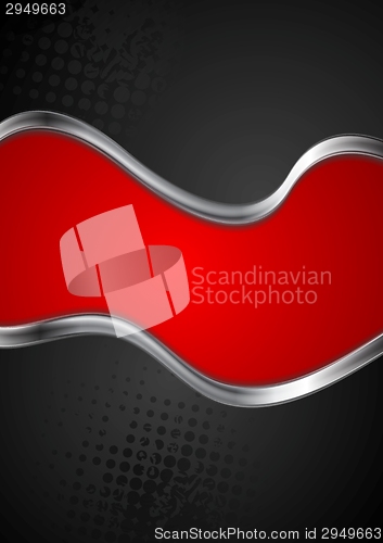 Image of Abstract silver metallic waves background