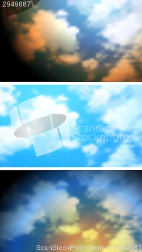 Image of Abstract bright clouds sky banners