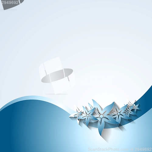 Image of Abstract waves and flowers
