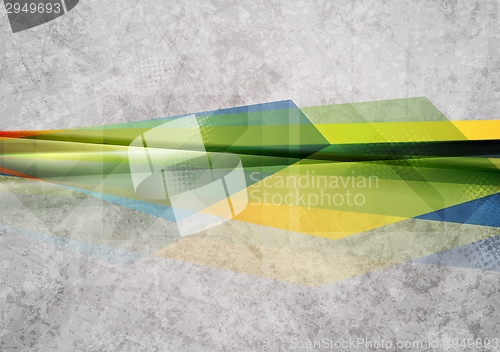 Image of Bright geometry shapes design. Vector grunge texture