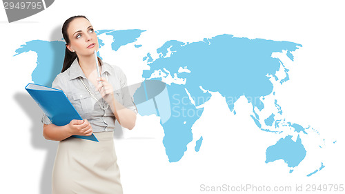 Image of business woman with a blue folder