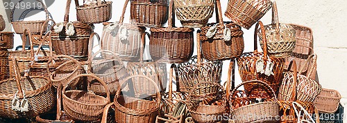 Image of traditional wicker baskets for sale