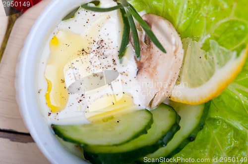 Image of fresh garlic cheese dip salad