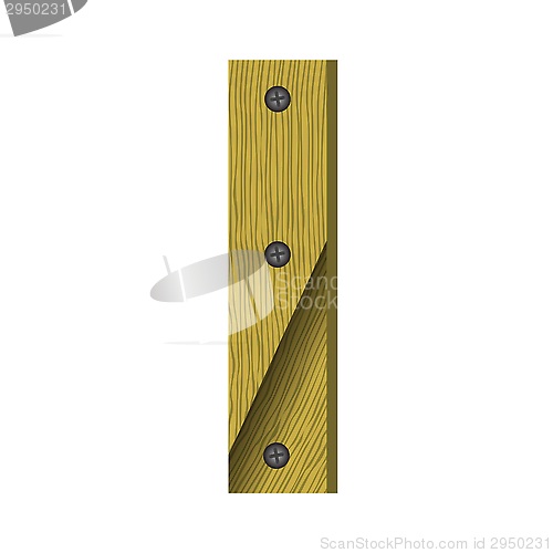 Image of wood letter I