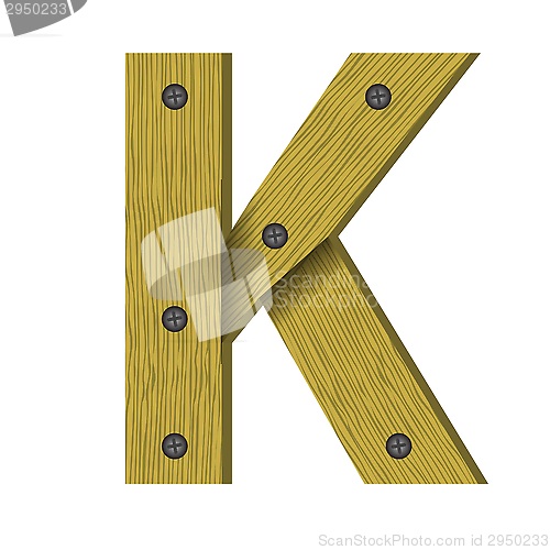 Image of wood letter K