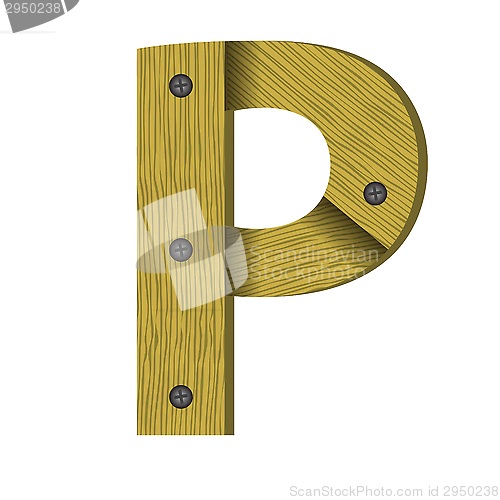 Image of wood letter P