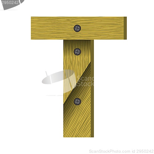 Image of wood letter T
