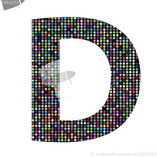 Image of multicolor letter D