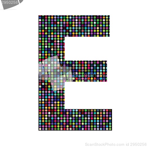 Image of multicolor letter E