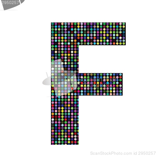 Image of multicolor letter F