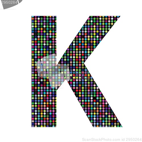 Image of multicolor letter K