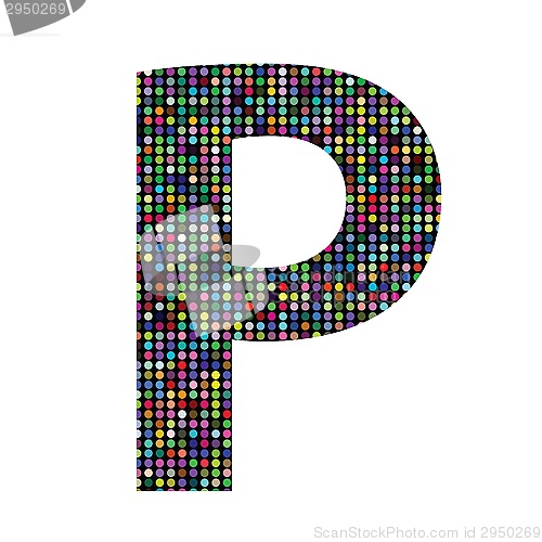 Image of multicolor letter P