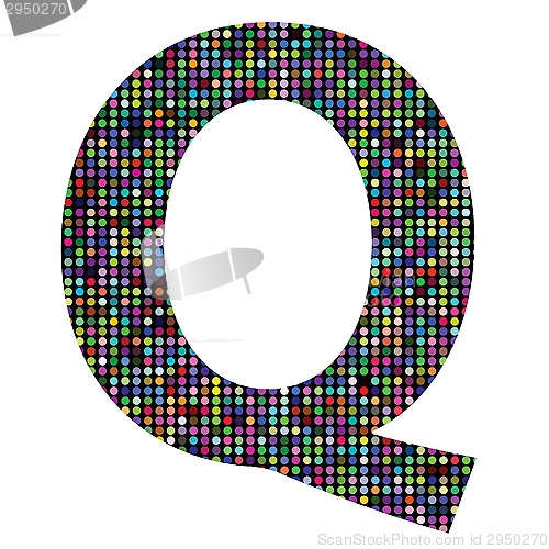 Image of multicolor letter Q