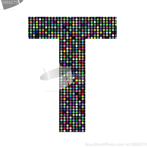 Image of multicolor letter T