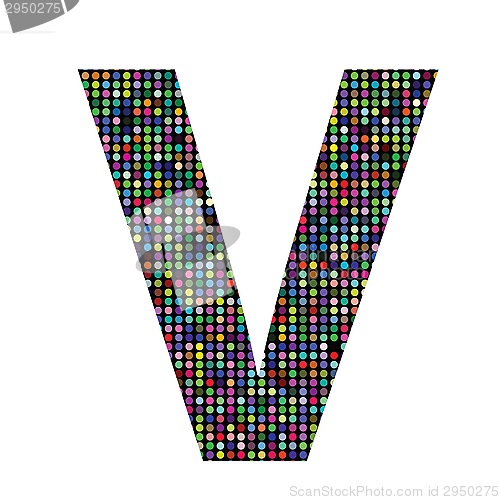 Image of multicolor letter V