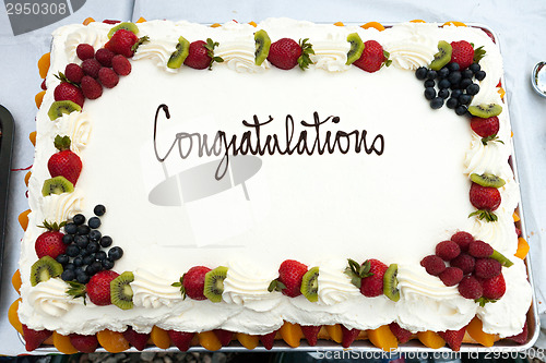 Image of Congratulations Cake with Fruit