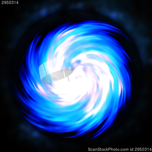 Image of Blue Fractal Spiral Abstract
