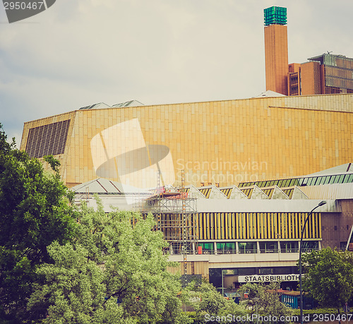 Image of Retro look Berliner Staatsbibliothek