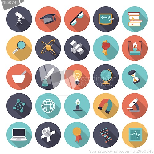 Image of Flat design icons for science and education