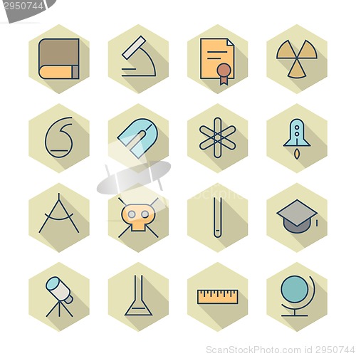 Image of Thin Line Icons For Science and Education