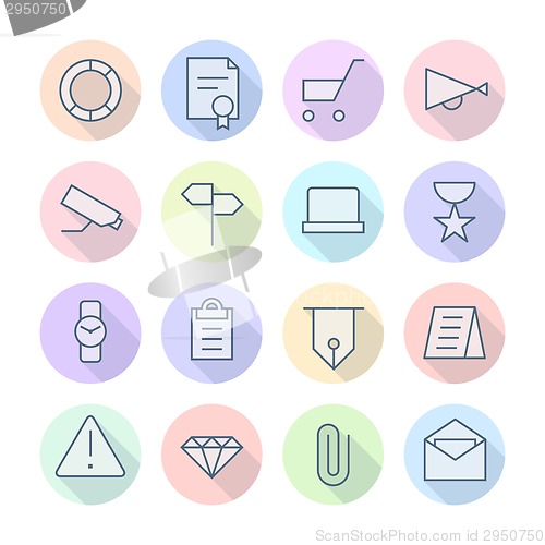 Image of Thin Line Icons For Business and Finance