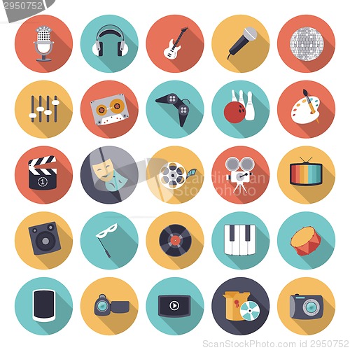 Image of Flat design icons for leisure and entertainment