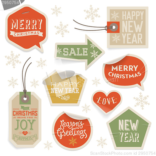 Image of Stickers and Labels for Christmas and New Year