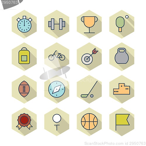 Image of Thin Line Icons For Sport