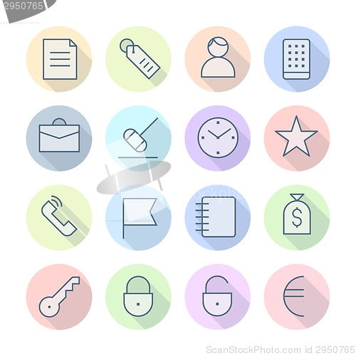 Image of Thin Line Icons For Business and Finance