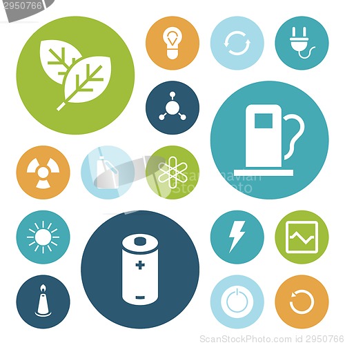 Image of Flat design icons for energy and ecology