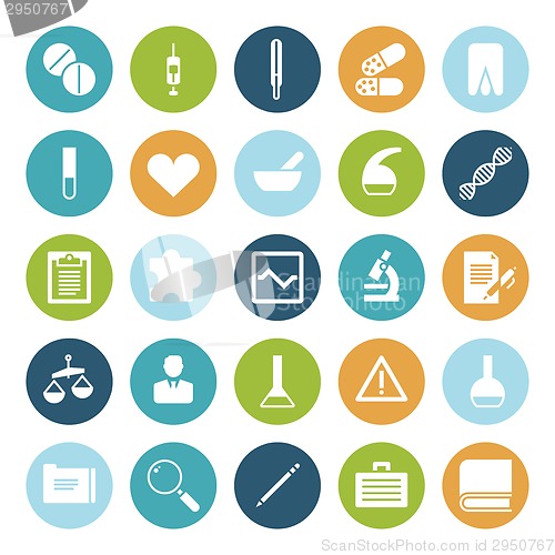 Image of Flat design icons for medical science