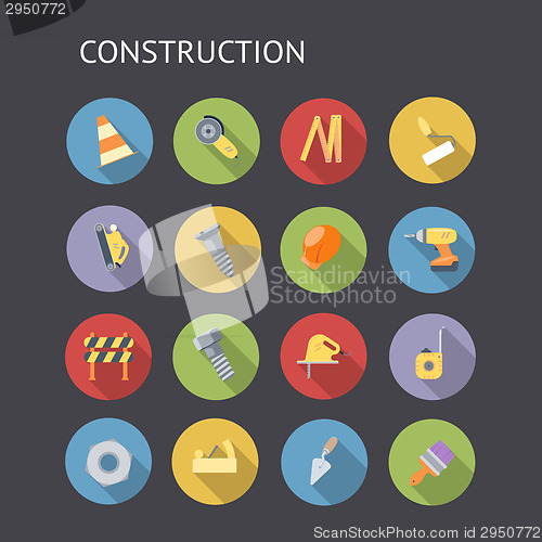 Image of Flat Icons For Construction