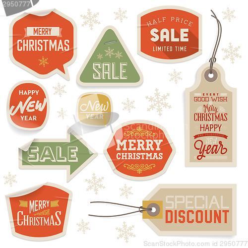 Image of Stickers and Labels for Christmas and New Year