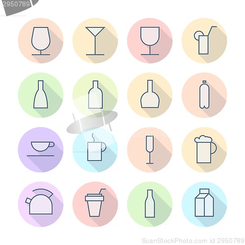 Image of Thin Line Icons For Drinks
