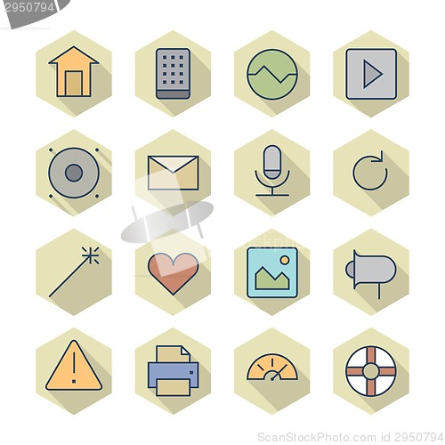 Image of Thin Line Icons For Interface