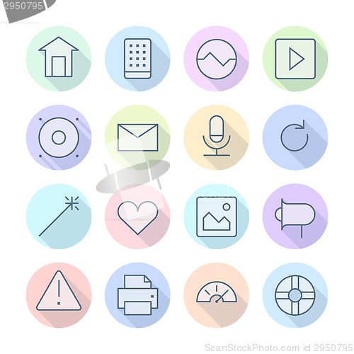 Image of Thin Line Icons For Interface