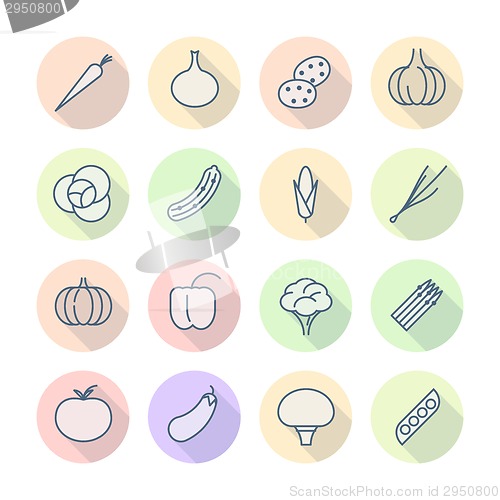 Image of Thin Line Icons For Vegetables