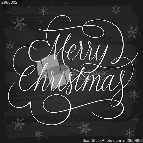 Image of Merry Christmas Greetings Slogan on Chalkboard