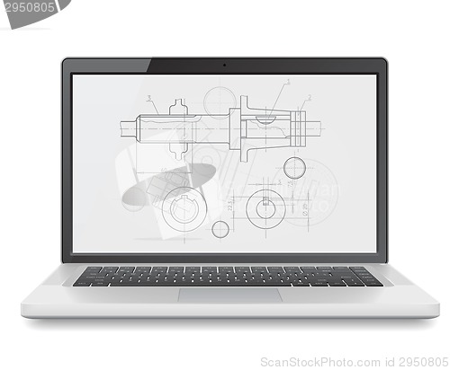 Image of Laptop with blueprint