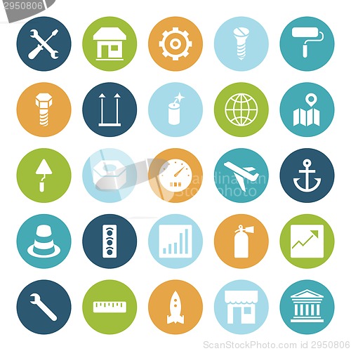 Image of Flat design icons for industrial