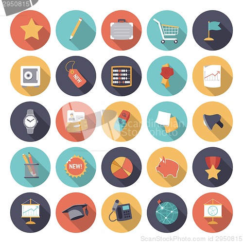 Image of Flat design icons for business and finance