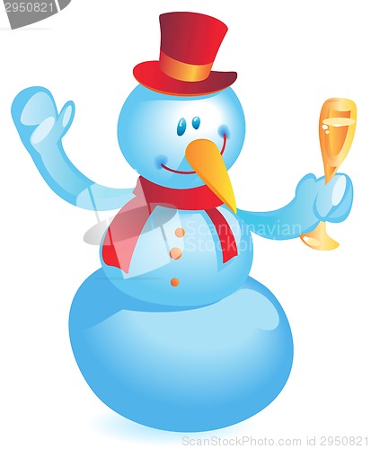 Image of Snowman with wineglass