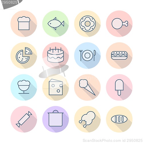 Image of Thin Line Icons For Food