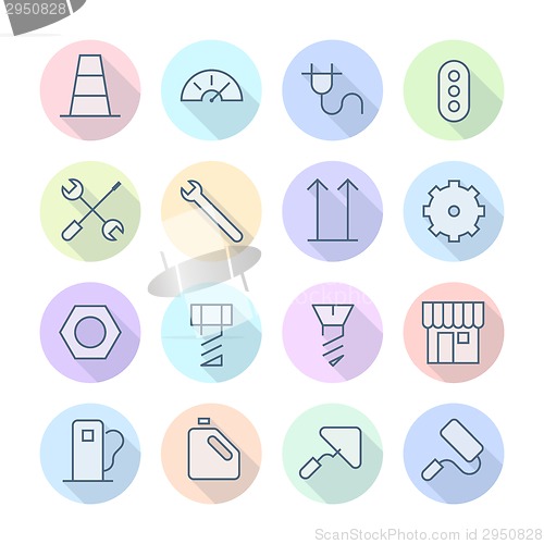 Image of Thin Line Icons For Industrial
