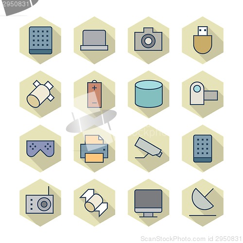 Image of Thin Line Icons For Technology