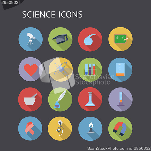 Image of Flat icons for education and science
