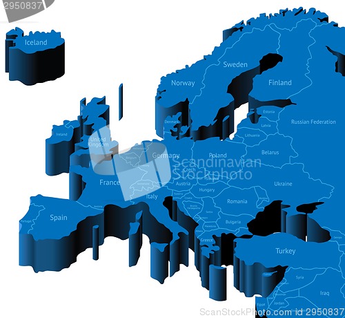 Image of 3d map of Europe