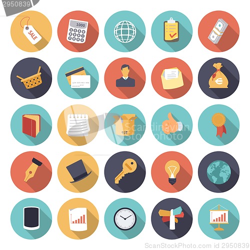 Image of Flat design icons for business and finance