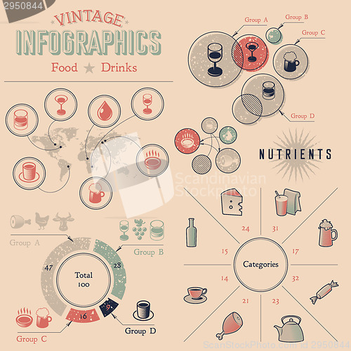 Image of Vintage infographics design elements